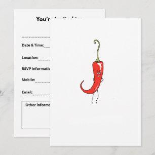 Red chili funny invitation