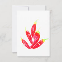 Red Chili Hand Painted Watercolor Peppers