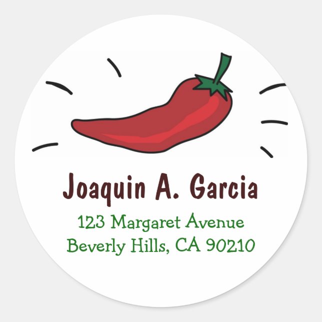 Red Chili Pepper Address Labels (Front)