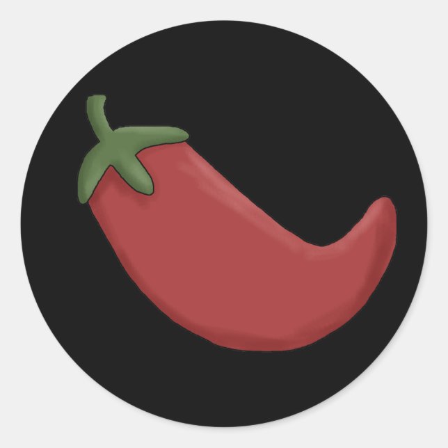 Red Chili Pepper Classic Round Sticker (Front)