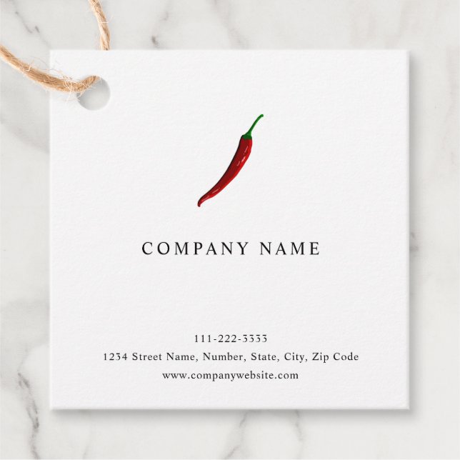Red Chili Pepper Favour Tags (Front)