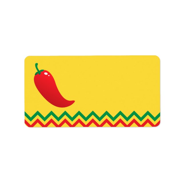 Red chili pepper jalapeno with mexican border label (Front)