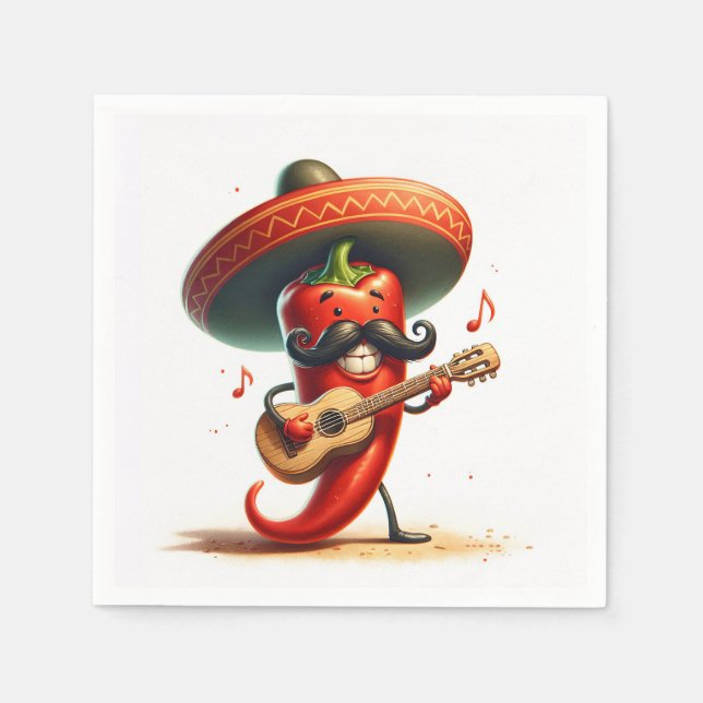 Red Chili Pepper Musician Napkin (Front)