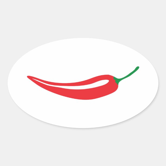 Red chili pepper oval sticker (Front)