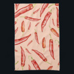 Red Chili Pepper Pattern Kitchen Towel<br><div class="desc">Stylish kitchen town features a fun and whimsical red chili pepper pattern. A stylishly fun and whimsical addition to your kitchen towel collection, thoughtful modern home gift for the cook in your life, or stylish kitchen gift for any occasion. Designed as a template, you can create your own patterned kitchen...</div>