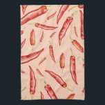 Red Chili Pepper Pattern Kitchen Towel<br><div class="desc">Stylish kitchen town features a fun and whimsical red chili pepper pattern. A stylishly fun and whimsical addition to your kitchen towel collection, thoughtful modern home gift for the cook in your life, or stylish kitchen gift for any occasion. Designed as a template, you can create your own patterned kitchen...</div>