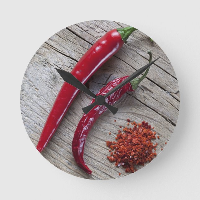 Red Chili Pepper Round Clock (Front)