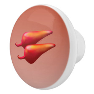 Red Chili Peppers ceramic knob