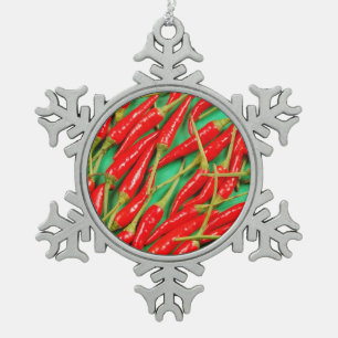 Red chili peppers christmas ornament
