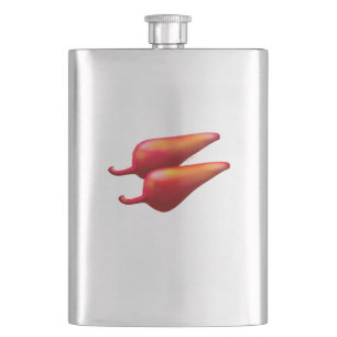 Red Chili Peppers clear stainless steel flask