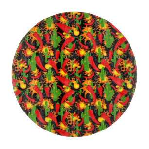 Red Chili Peppers Cutting Board