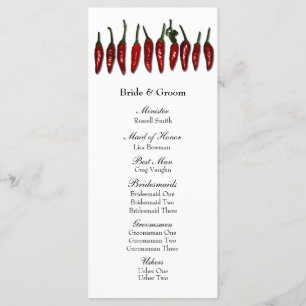 Red Chili Peppers Festive Wedding Program
