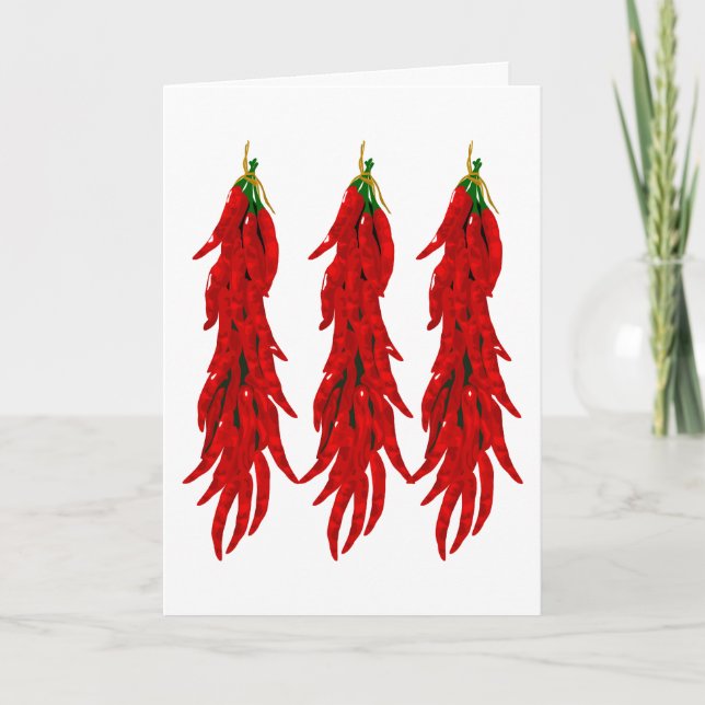 Red Chili Peppers Greeting Card (Front)