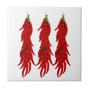 Red Chili Peppers Kitchen Tile