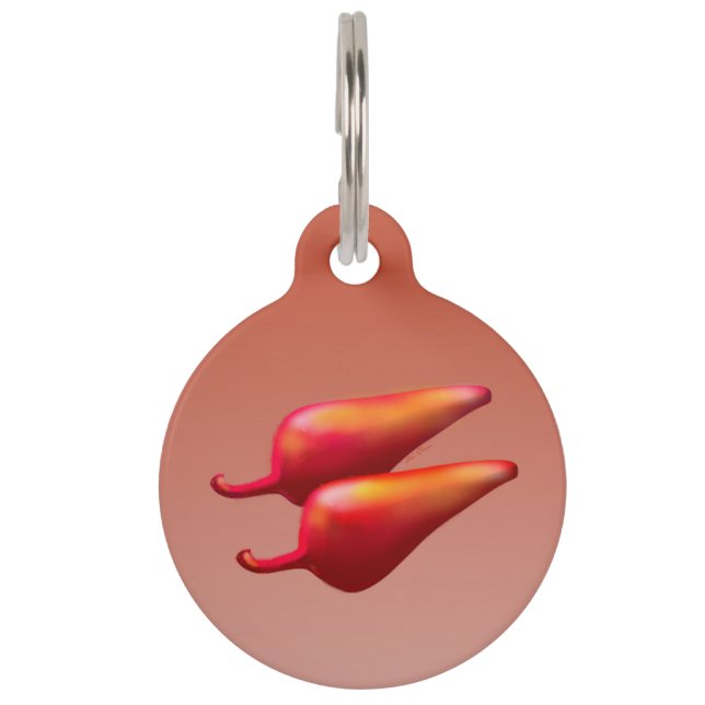 Red Chili Peppers large pet ID tag (Front)