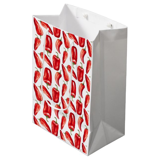 Red Chili Peppers Medium Gift Bag (Front Angled)