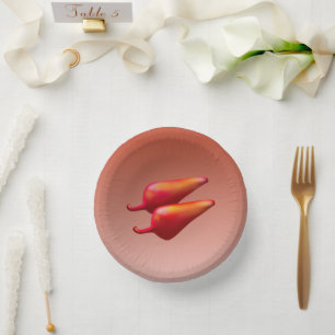 Red Chili Peppers paper bowls Plate