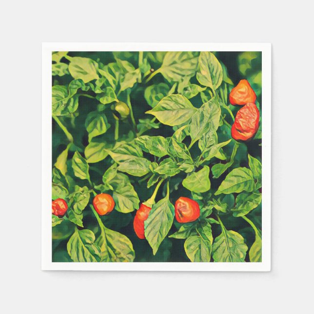 Red Chili Peppers Paper Napkin (Front)