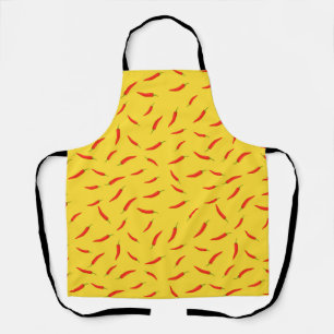 Red Chili Peppers Pattern Apron