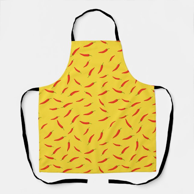  Red Chili Peppers Pattern Apron (Front)