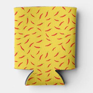 Red Chili Peppers Pattern Can Cooler