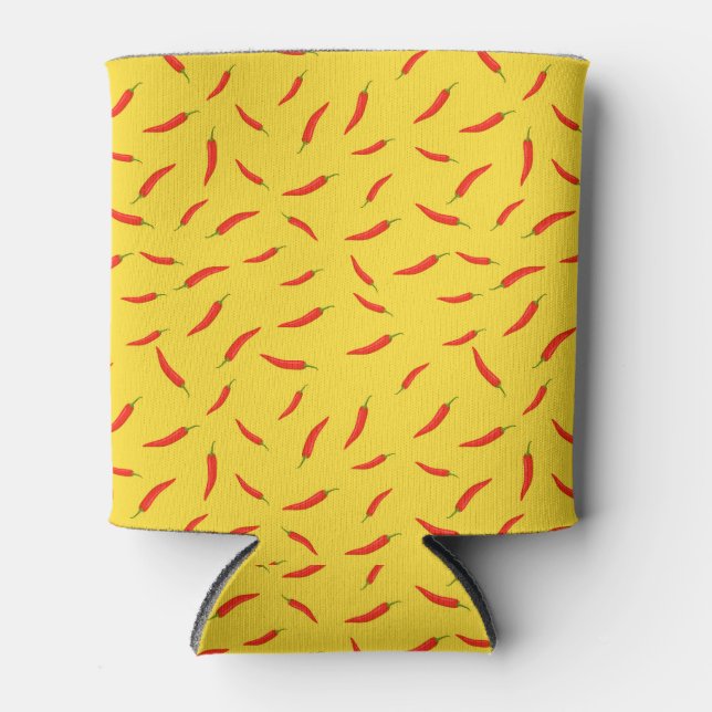  Red Chili Peppers Pattern Can Cooler (Front)