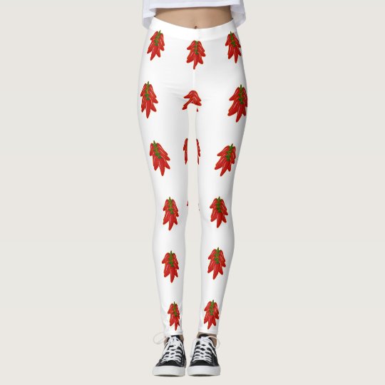 Red Chili Peppers Pattern Leggings
