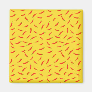 Red Chili Peppers Pattern Magnet
