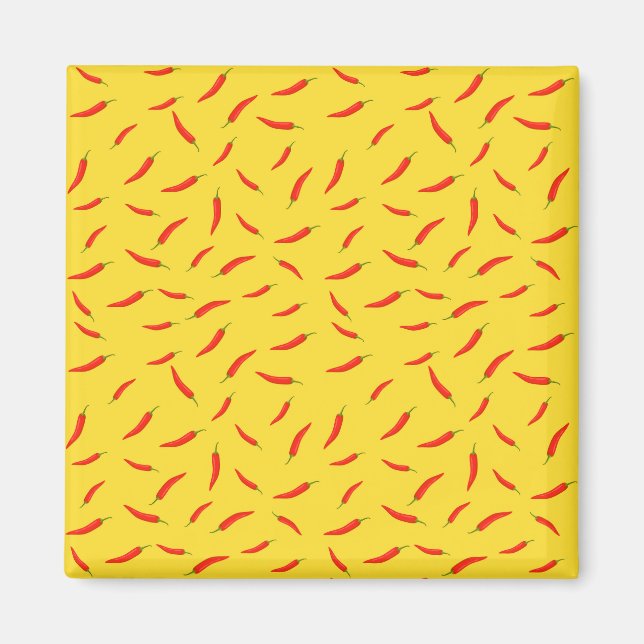 Red Chili Peppers Pattern Magnet (Front)