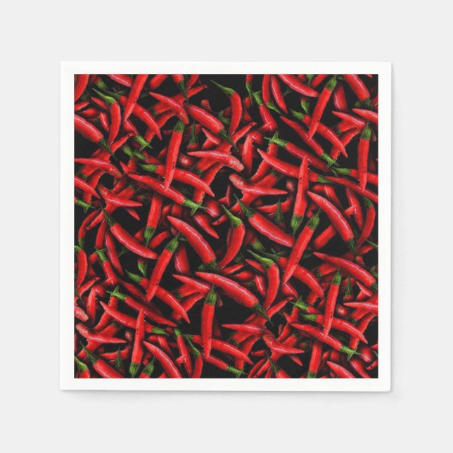 Red Chili Peppers Pattern Napkin (Front)