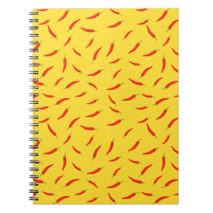 Red Chili Peppers Pattern Notebook