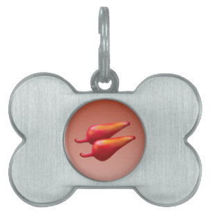 Red Chili Peppers pet bone ID tag