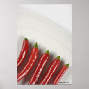 Red chili peppers poster