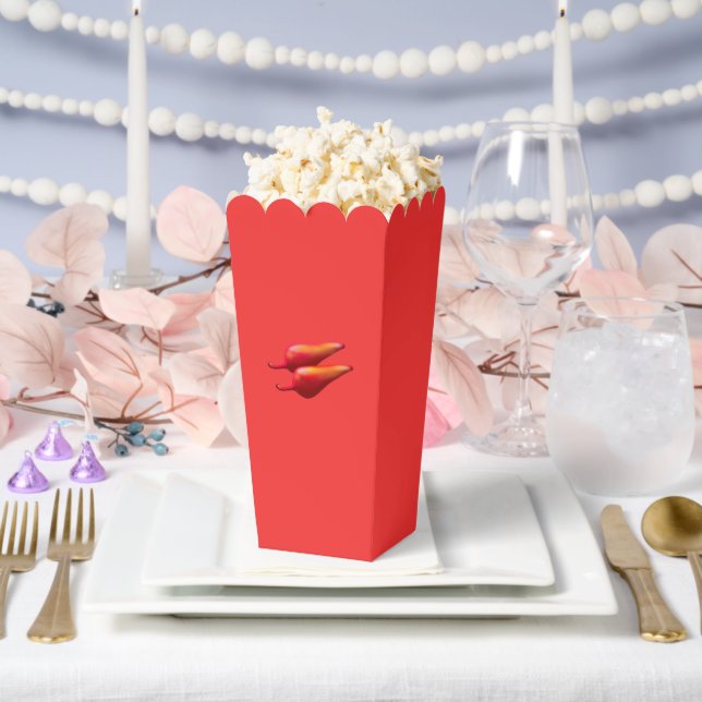 Red Chili Peppers red popcorn boxes (Wedding)