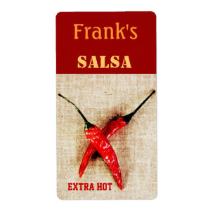 red chili peppers salsa canning label