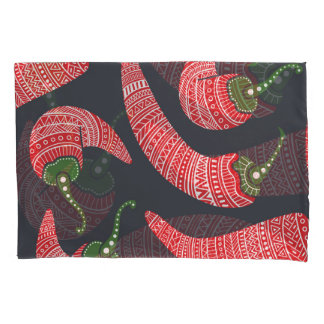 Red chili peppers: seamless vintage pattern pillowcase