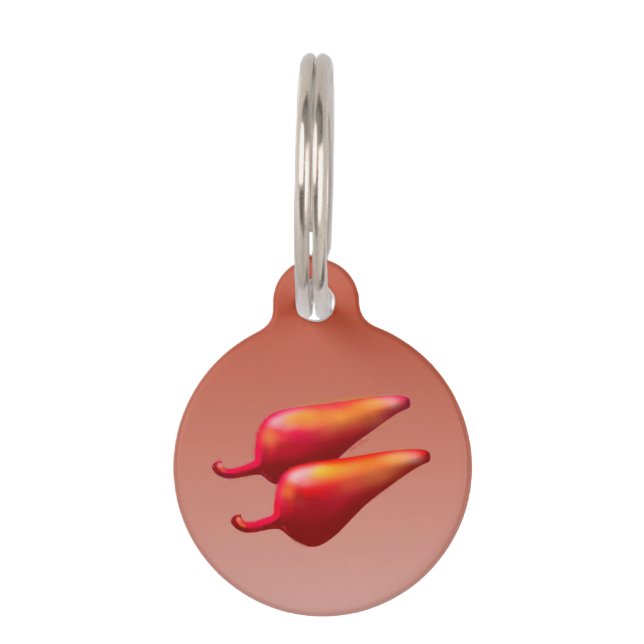 Red Chili Peppers small pet ID tag (Front)