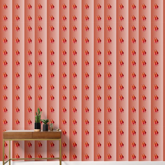 Red Chili Peppers smooth vinyl wallpaper vert (Hallway)