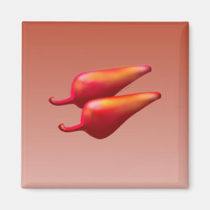 Red Chili Peppers square magnet