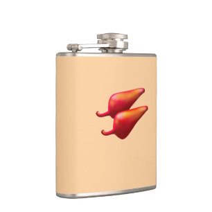 Red Chili Peppers tan wrapped flask