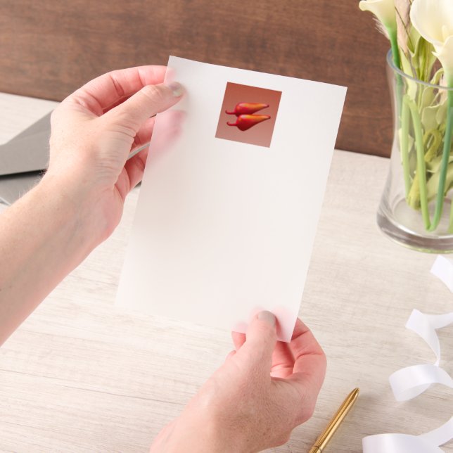 Red Chili Peppers vellum papers Vellum Invitations (Handheld)