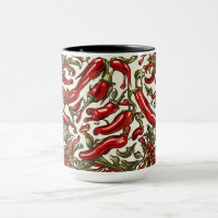 Red Chili Peppers Vintage Pattern 