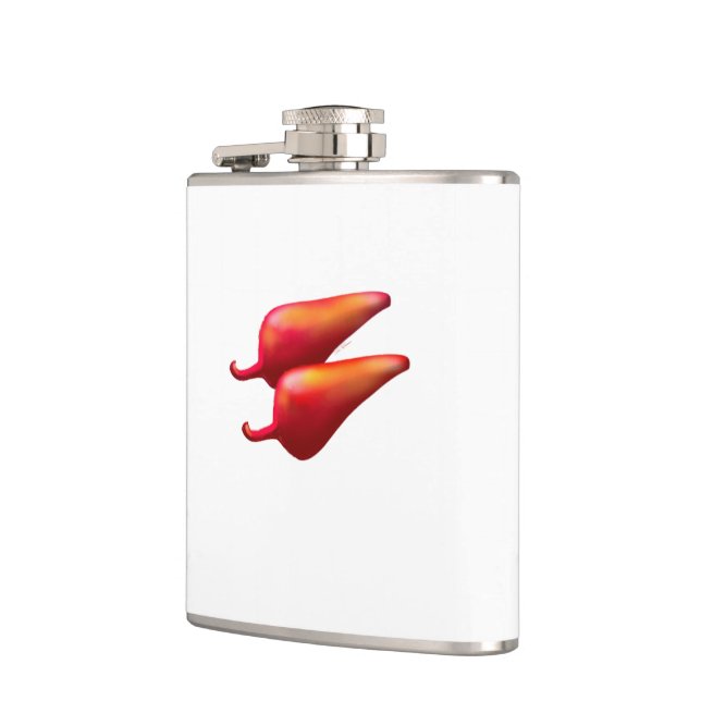 Red Chili Peppers white wrapped flask (Left)
