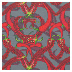 red chili peppers with  fabric