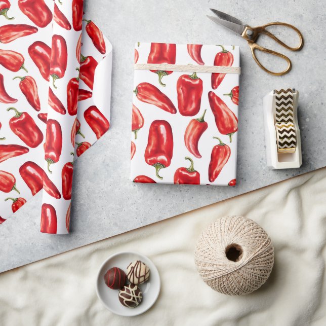 Red Chili Peppers Wrapping Paper (Crafts)