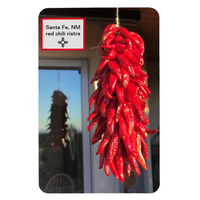 Red Chili Ristra Santa Fe Style Refrigerator Magnet (Vertical)
