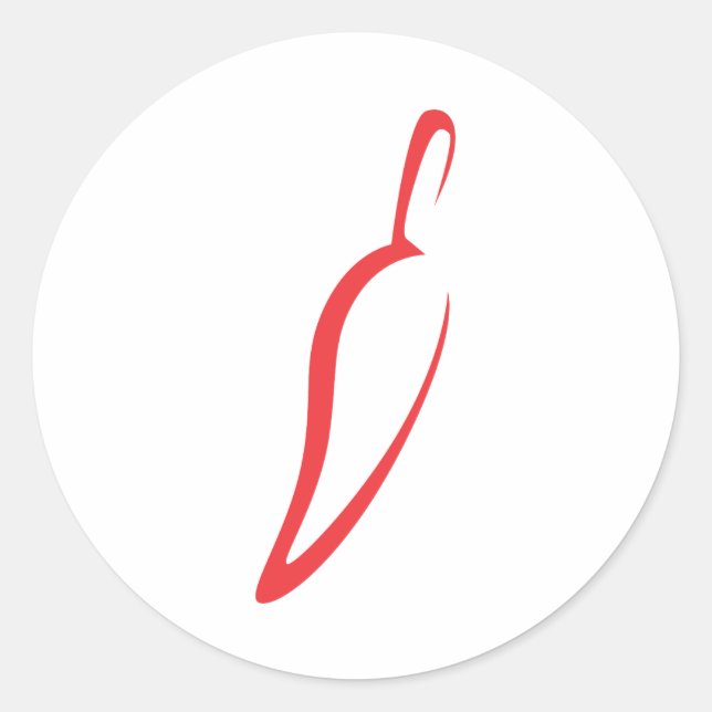 Red Chili Vegetable Icon Classic Round Sticker (Front)