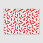 Red Chilli Pepper Pattern on White Tissue Paper<br><div class="desc">Fun red chilli peppers on a white background. Fun cartoon food design.</div>