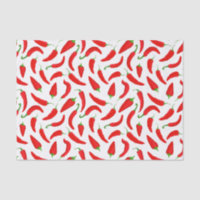 Red Chilli Pepper Pattern on White