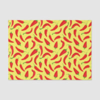 Red Chilli Pepper Pattern on Yellow